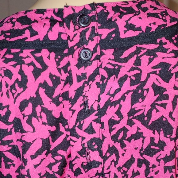 Vintage Judy Bond pink and black blouse sz 18 - Picture 5 of 6